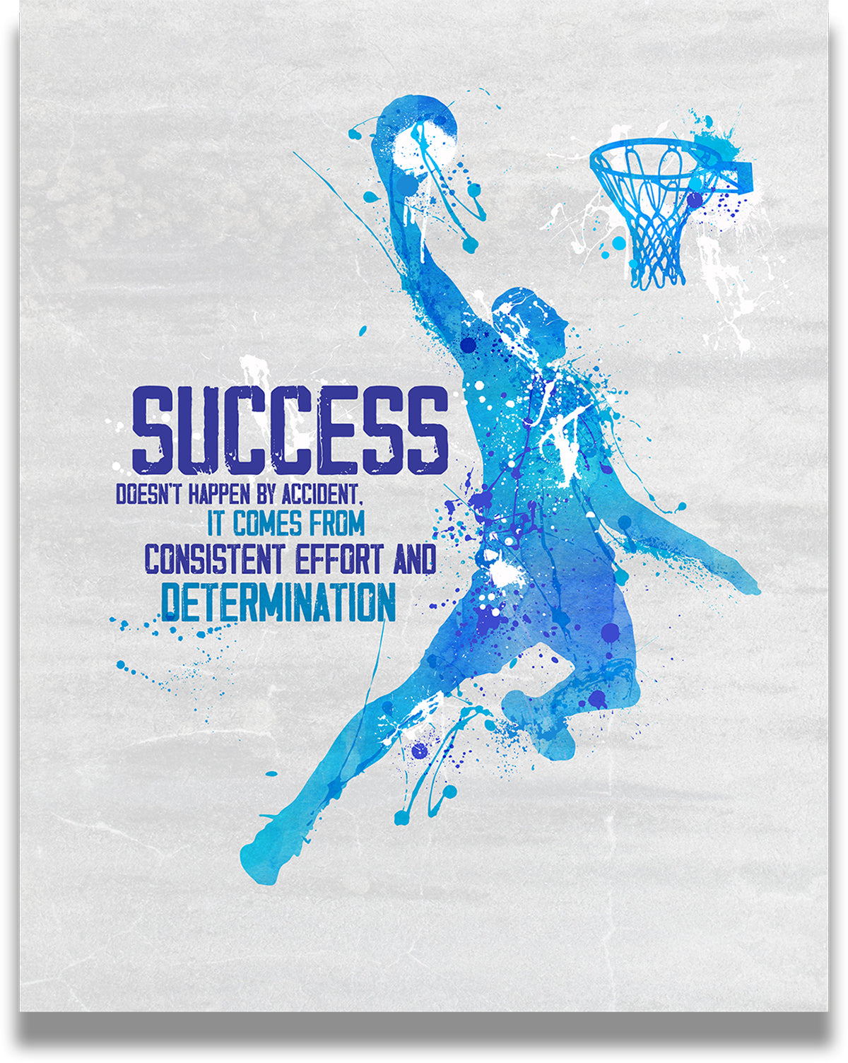 Success doesn't happen by accident - Basketball wall art canvas and poster