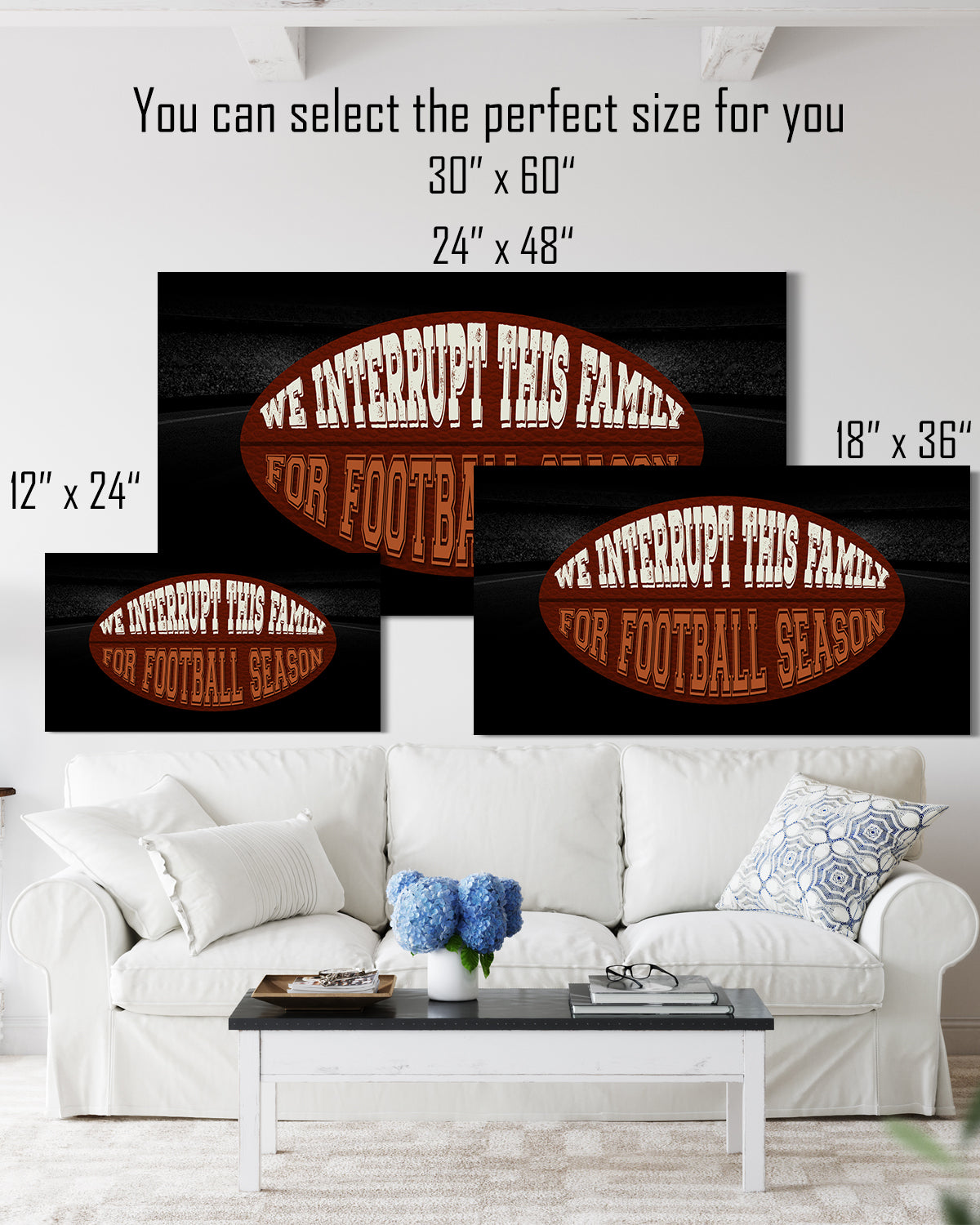 Interrupt this family for Football - Football wall art canvas