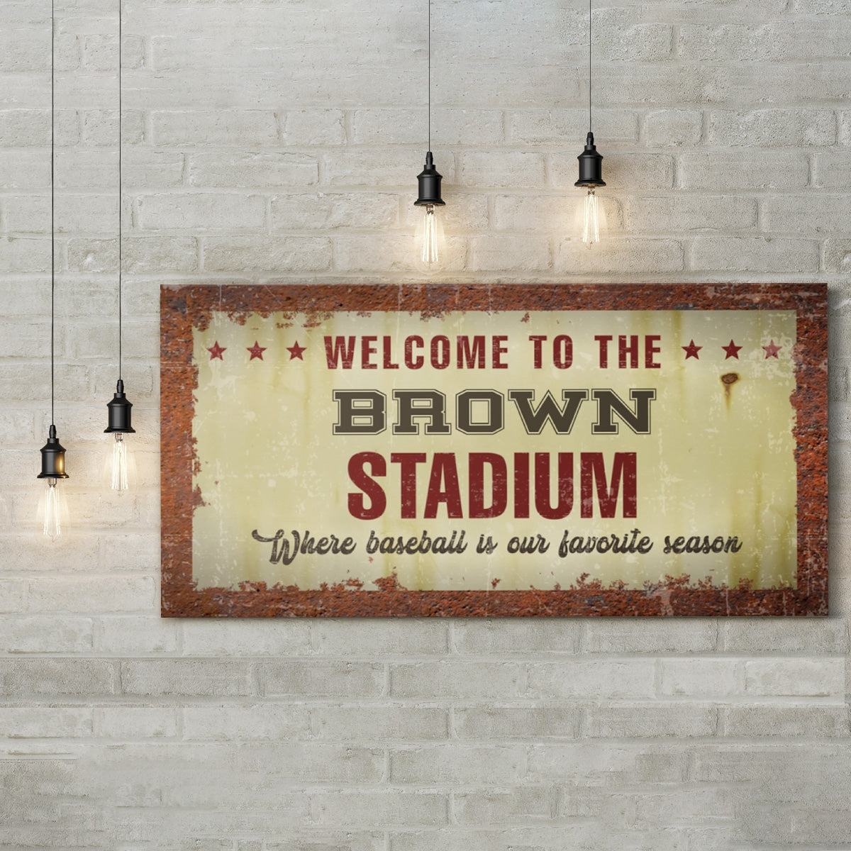 Personalized Welcome To The Stadium Baseball Wall Art