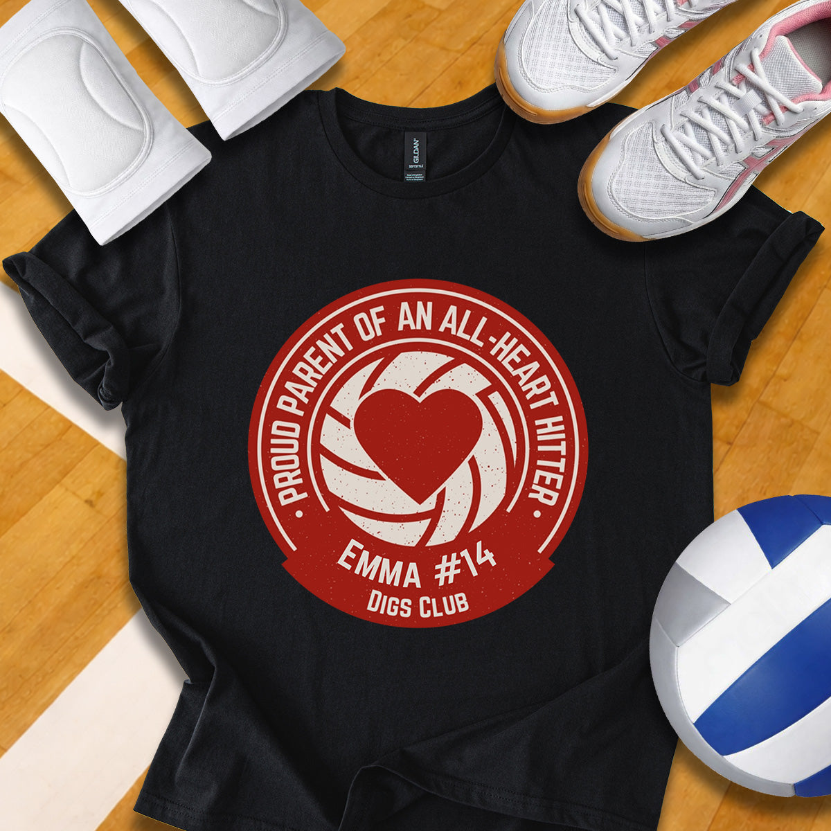 Personalized Proud Parent Of An All Heart Hitter Volleyball T-Shirt
