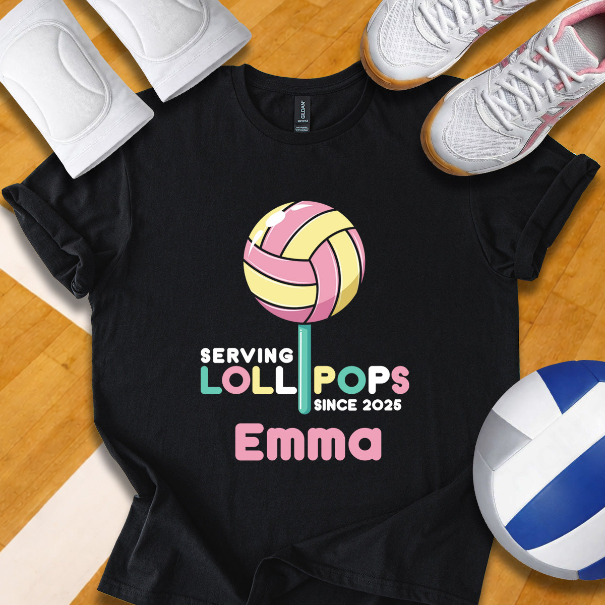 Personalized Serving Lollipops Volleyball T-Shirt