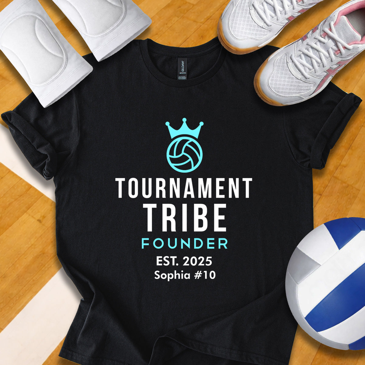 Personalized Tournament Tribe Founder Dad Volleyball T-Shirt