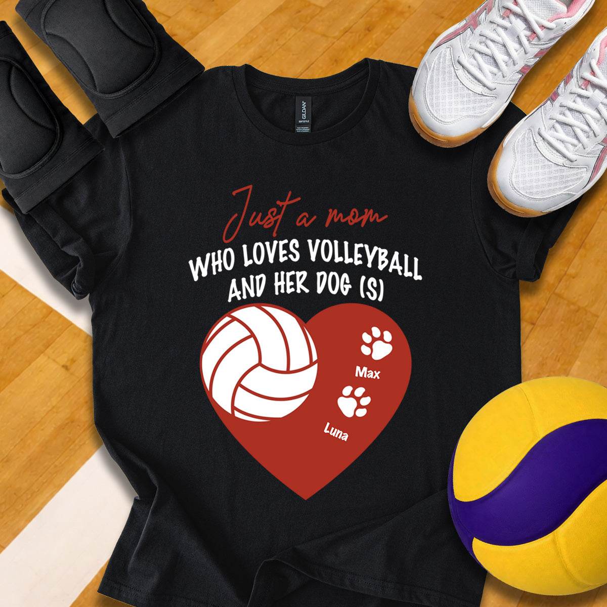 Personalized Just A Mom Who Loves Volleyball And Her Dog (s) T-Shirt