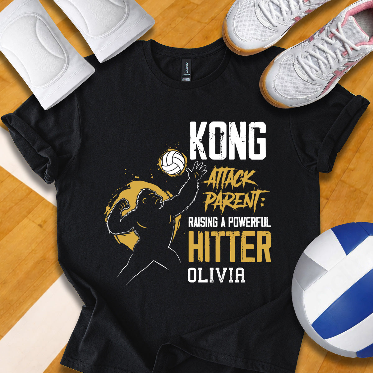 Personalized Kong Attack Parent Volleyball T-Shirt
