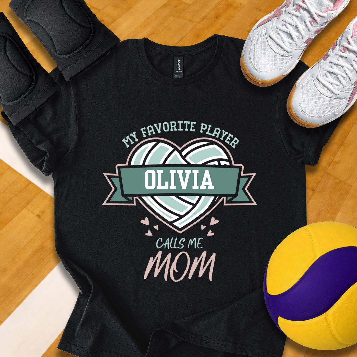 Personalized My Favorite Player Calls Me Mom Volleyball T-Shirt