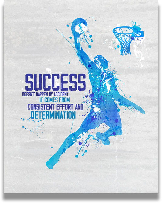 Success doesn't happen by accident - Basketball wall art canvas and poster