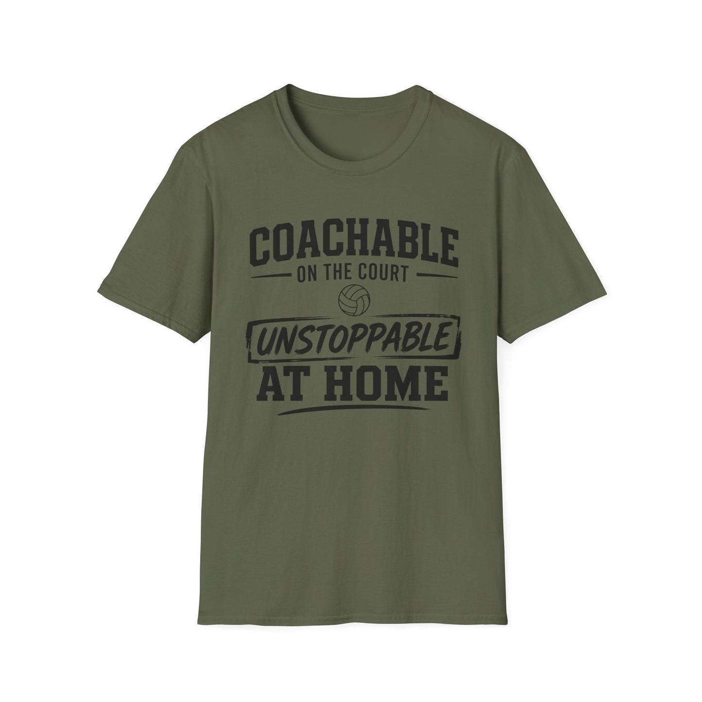 Coachable on court unstoppable at home volleyball T-Shirt