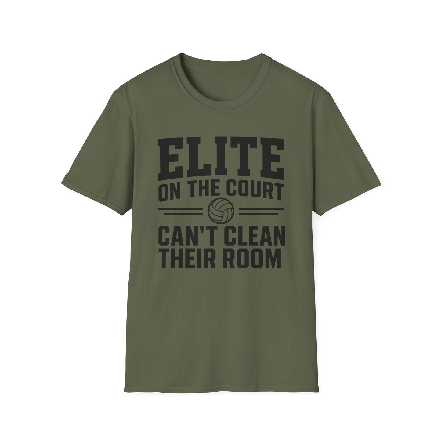Elite on the court can't clean their room volleyball T-Shirt