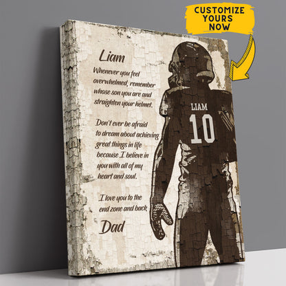 Personalized Don't Ever Be Afraid To Dream Football Wall Art