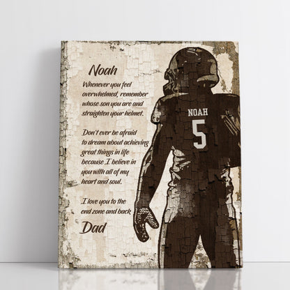 Personalized Don't Ever Be Afraid To Dream Football Wall Art