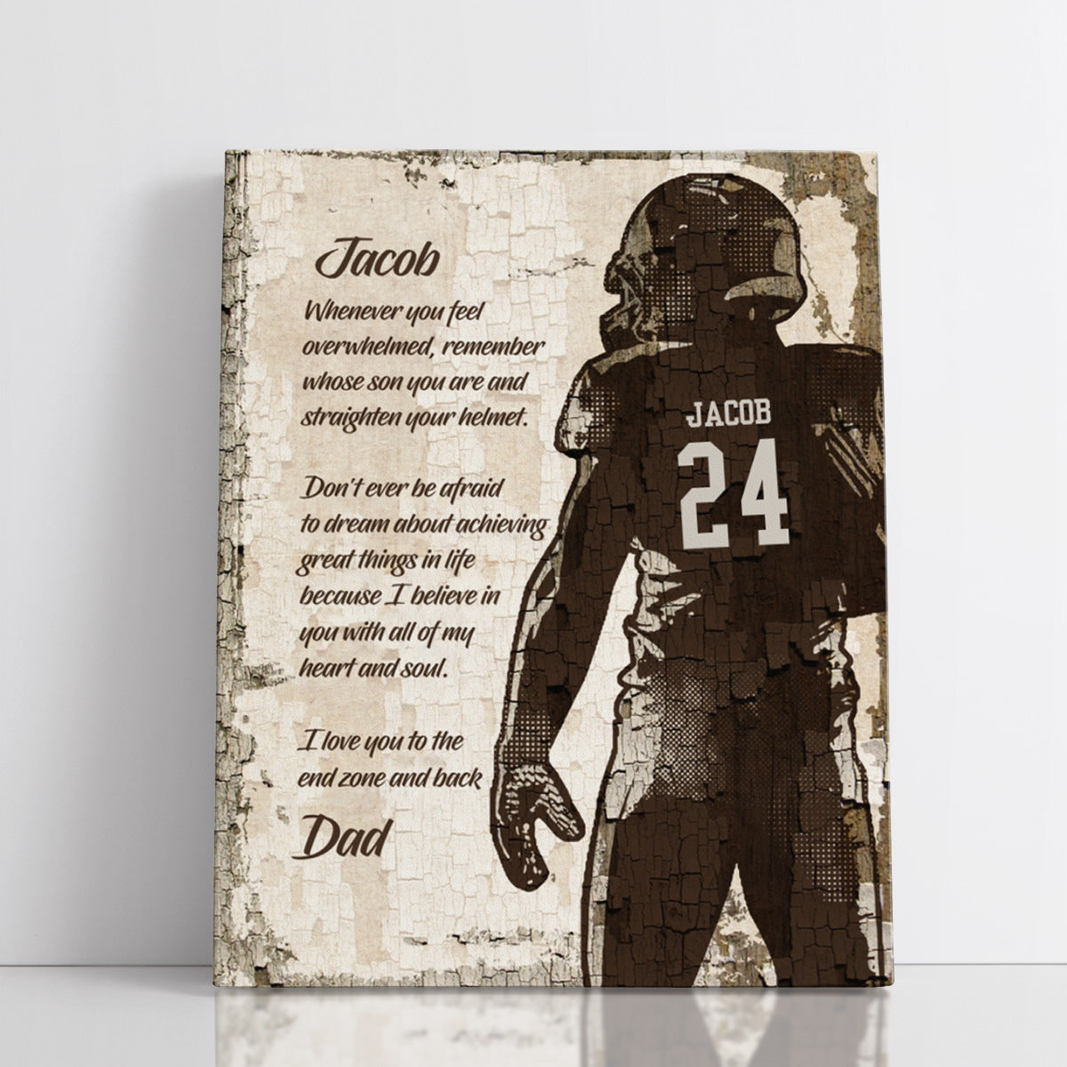 Personalized Don't Ever Be Afraid To Dream Football Wall Art