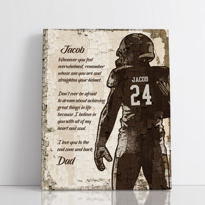 Personalized Don't Ever Be Afraid To Dream Football Wall Art