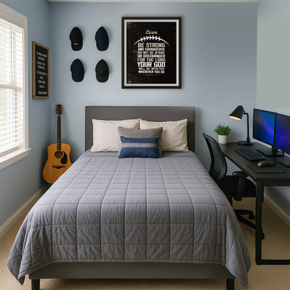 Personalized Be Strong And Courageous Football Wall Art