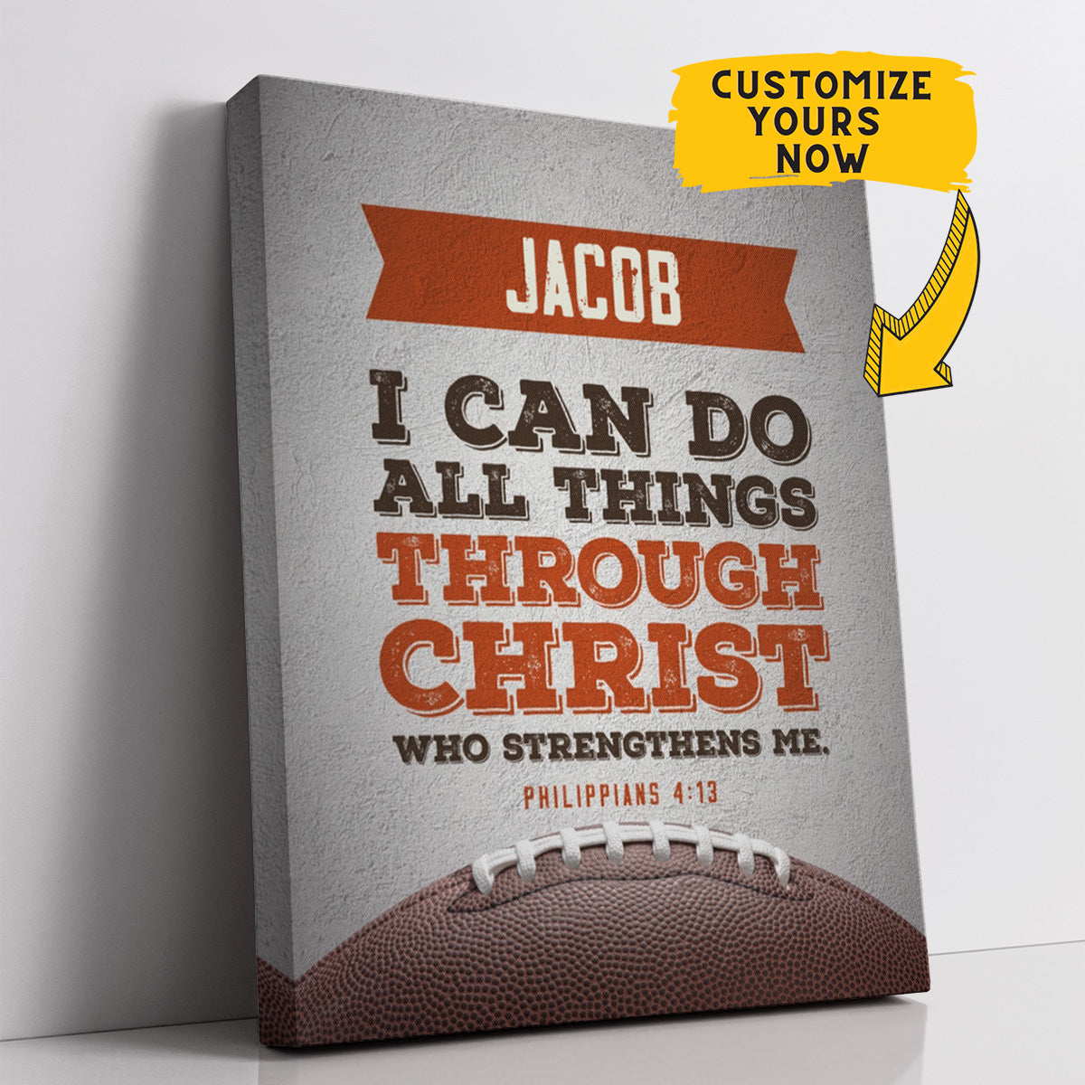 Personalized I Can do all things Football Wall Art