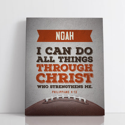 Personalized I Can do all things Football Wall Art