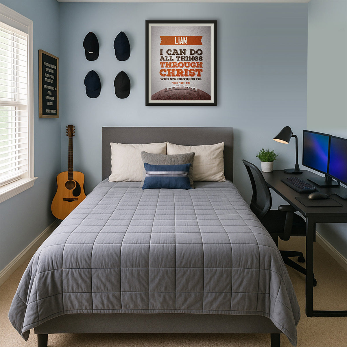 Personalized I Can do all things Football Wall Art