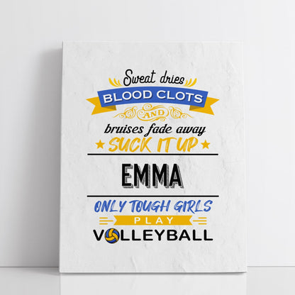 Personalized Only Tough Girls Play Volleyball Wall Art