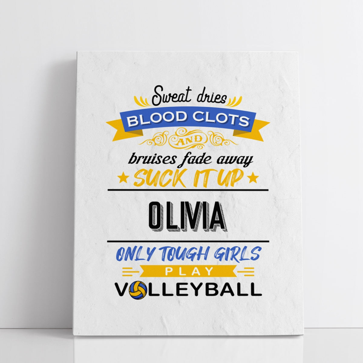 Personalized Only Tough Girls Play Volleyball Wall Art