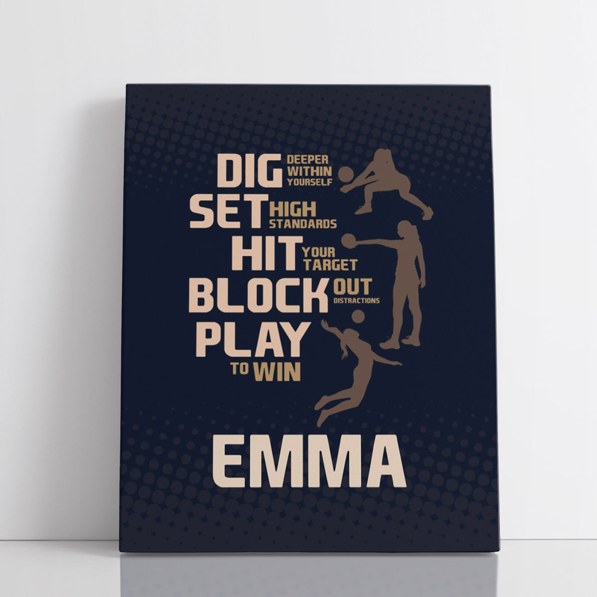 Personalized Dig Set Hit Block Play Volleyball Wall Art