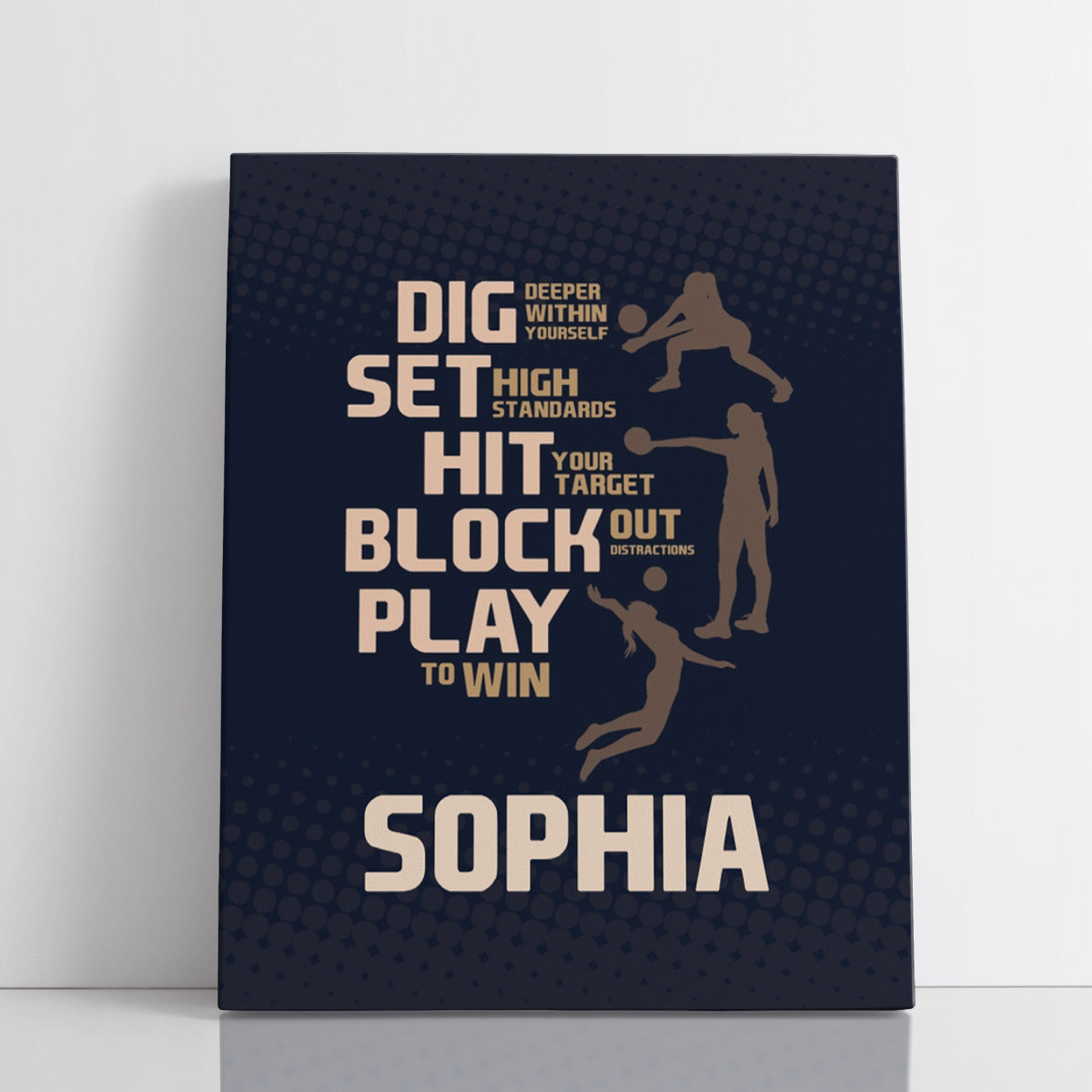 Personalized Dig Set Hit Block Play Volleyball Wall Art