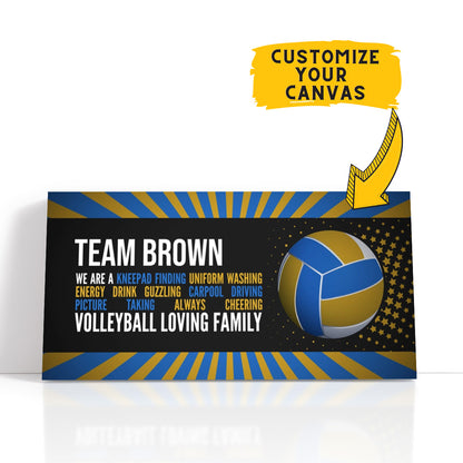 Personalized Volleyball Loving Family Wall Art