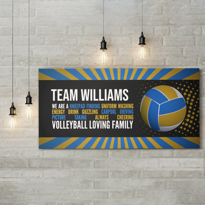 Personalized Volleyball Loving Family Wall Art