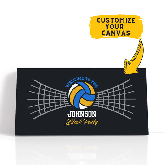 Personalized Welcome To The Block Party Volleyball Wall Art
