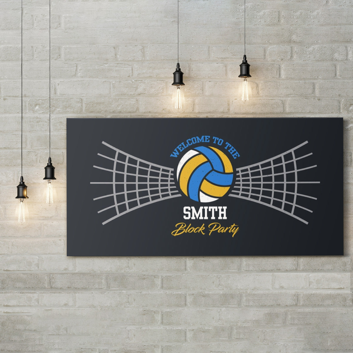 Personalized Welcome To The Block Party Volleyball Wall Art