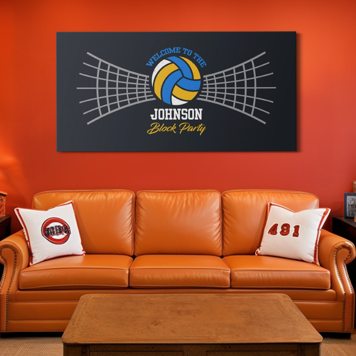 Personalized Welcome To The Block Party Volleyball Wall Art