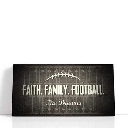 Personalized Faith Family Football Wall Art