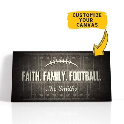 Personalized Faith Family Football Wall Art