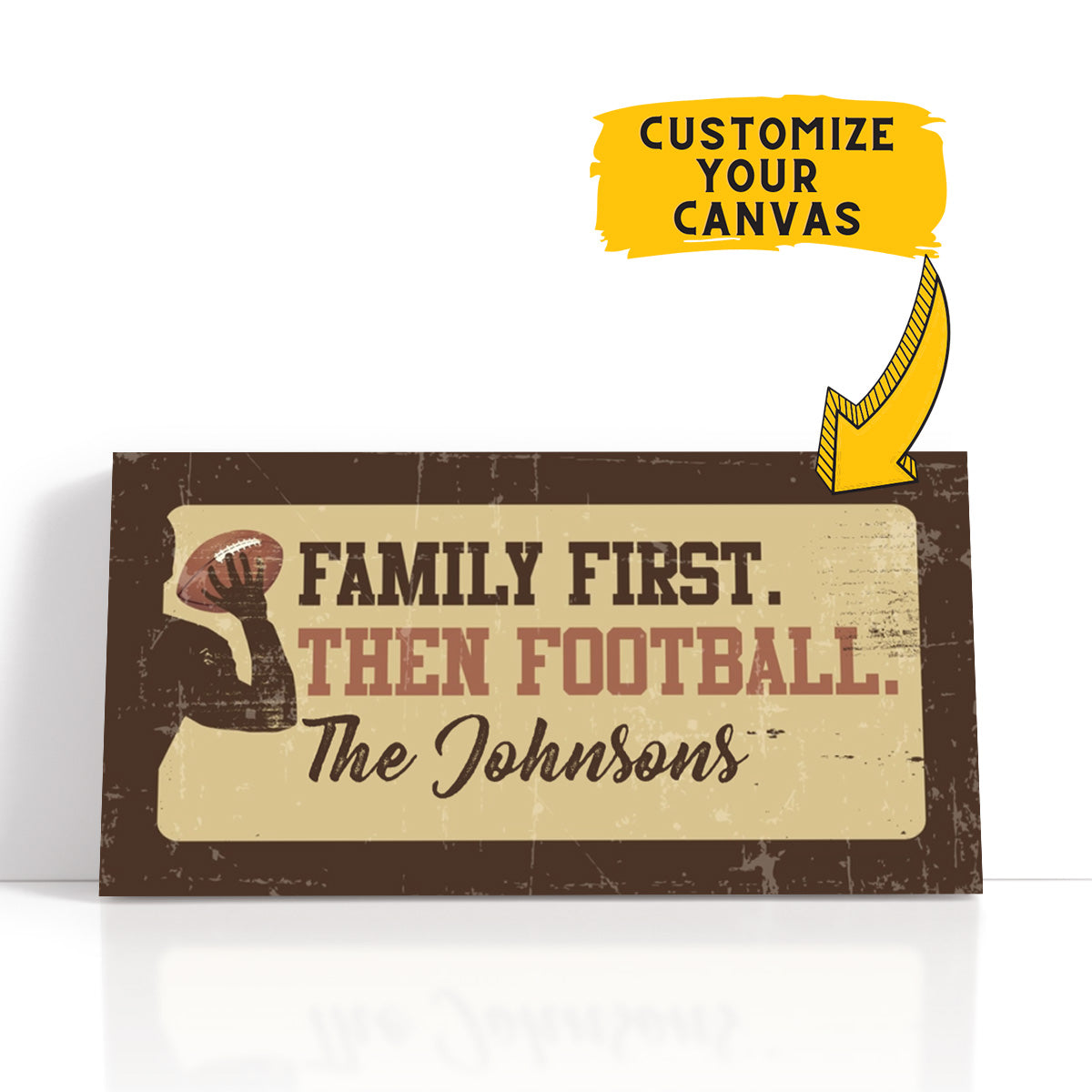 Personalized Family First Football Wall Art