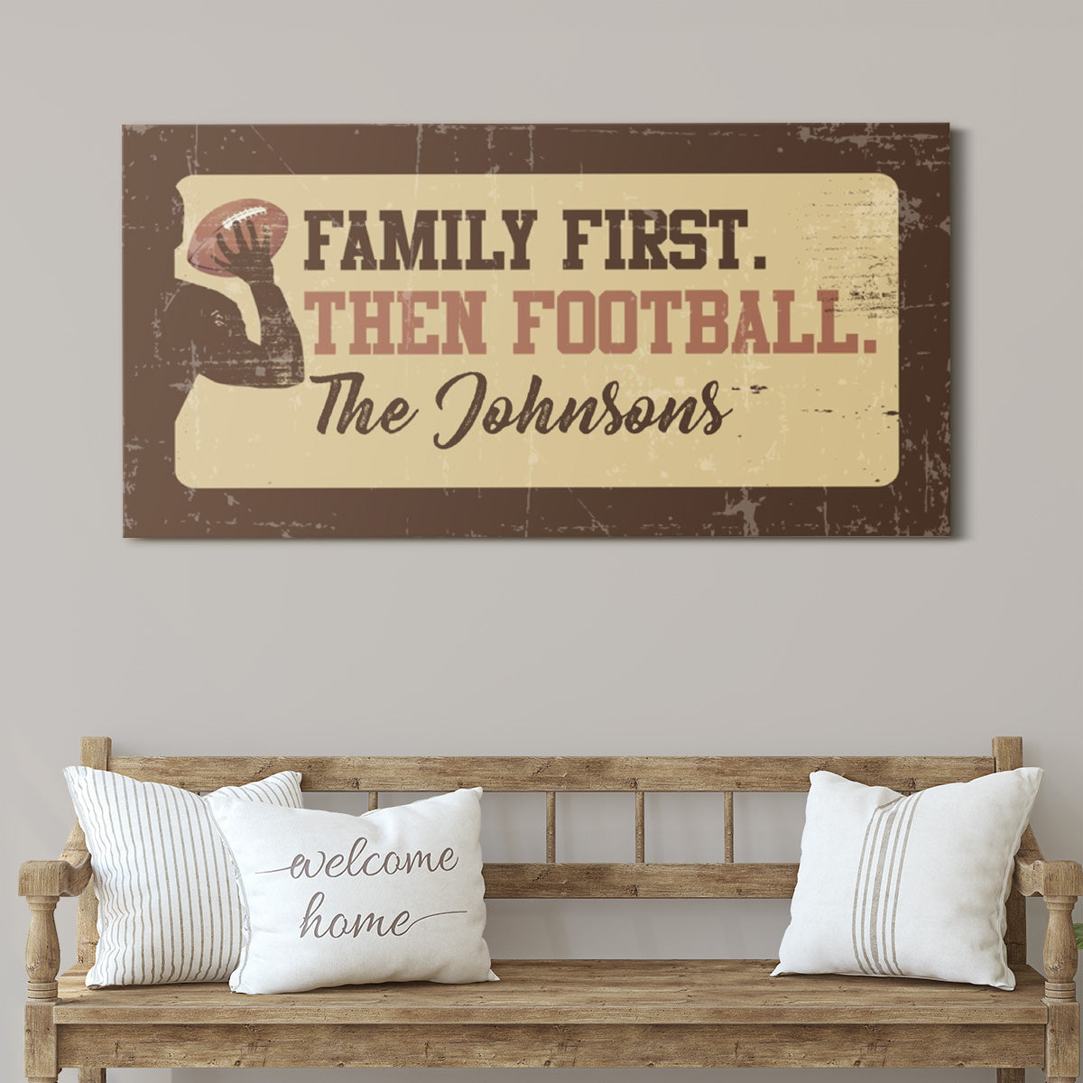 Personalized Family First Football Wall Art