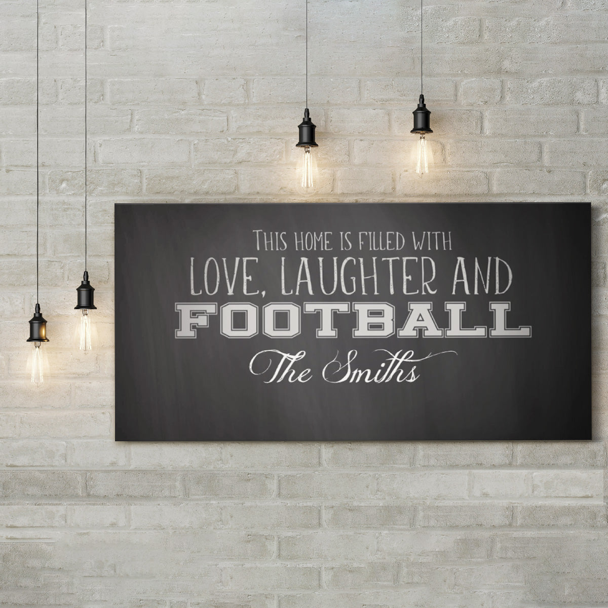 Personalized Love Laughter and Football Wall Art