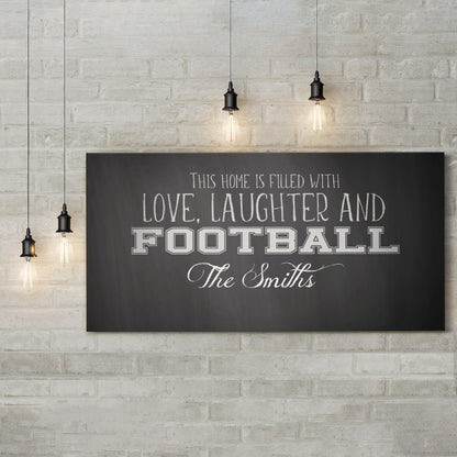 Personalized Love Laughter and Football Wall Art