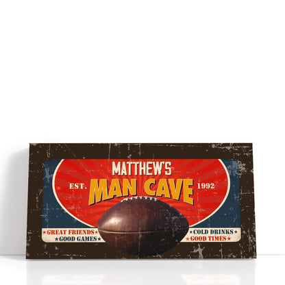 Personalized Man Cave Football Wall Art