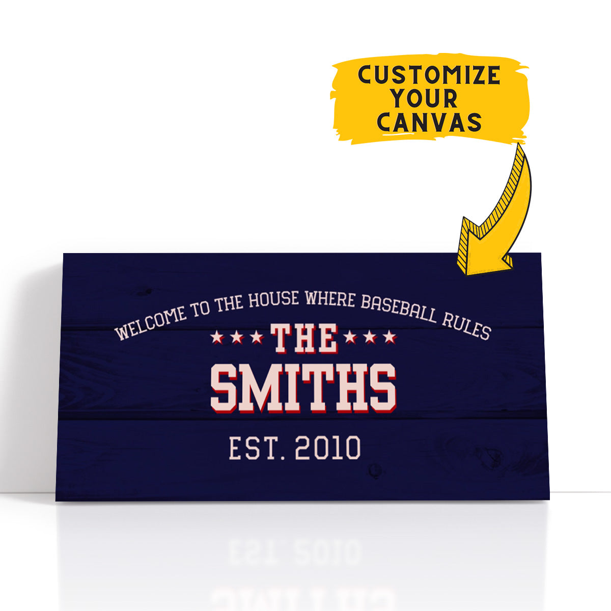 Personalized Welcome To The House Where Baseball Rules Wall Art