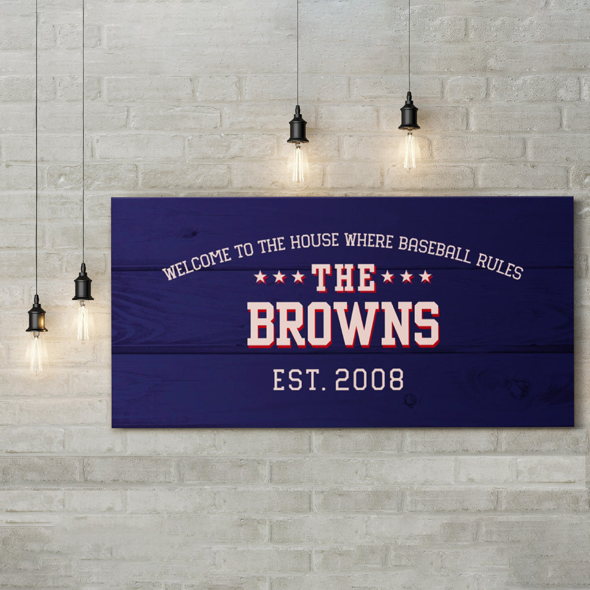 Personalized Welcome To The House Where Baseball Rules Wall Art