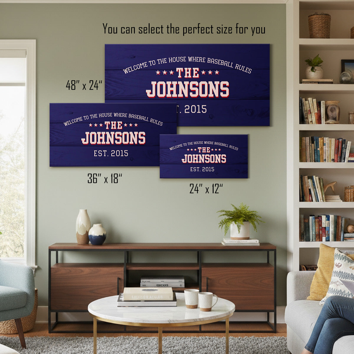 Personalized Welcome To The House Where Baseball Rules Wall Art