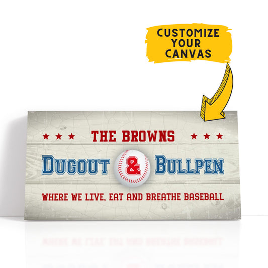 Personalized Where We Live Eat And Breathe Baseball Wall Art