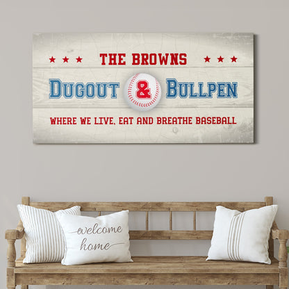 Personalized Where We Live Eat And Breathe Baseball Wall Art