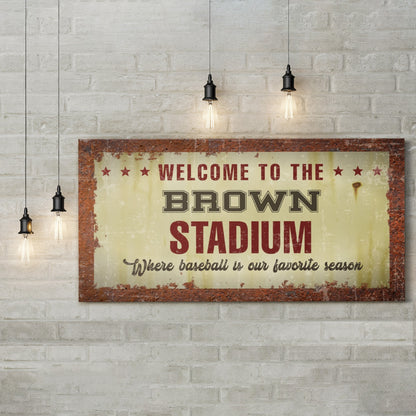 Personalized Welcome To The Stadium Baseball Wall Art