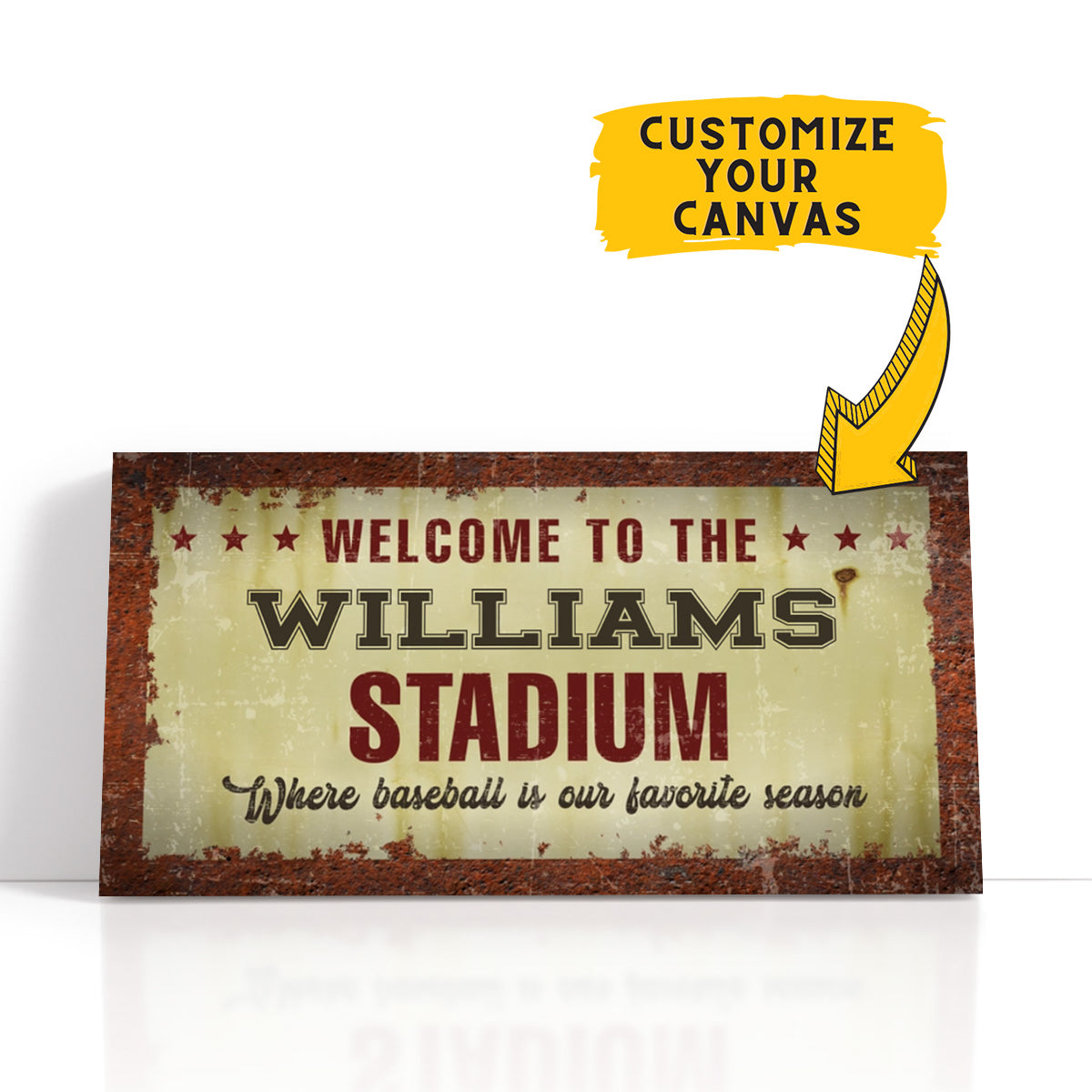 Personalized Welcome To The Stadium Baseball Wall Art