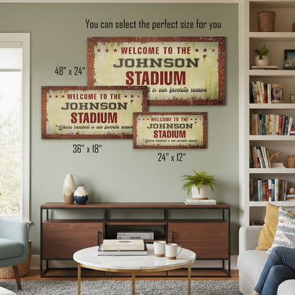Personalized Welcome To The Stadium Baseball Wall Art