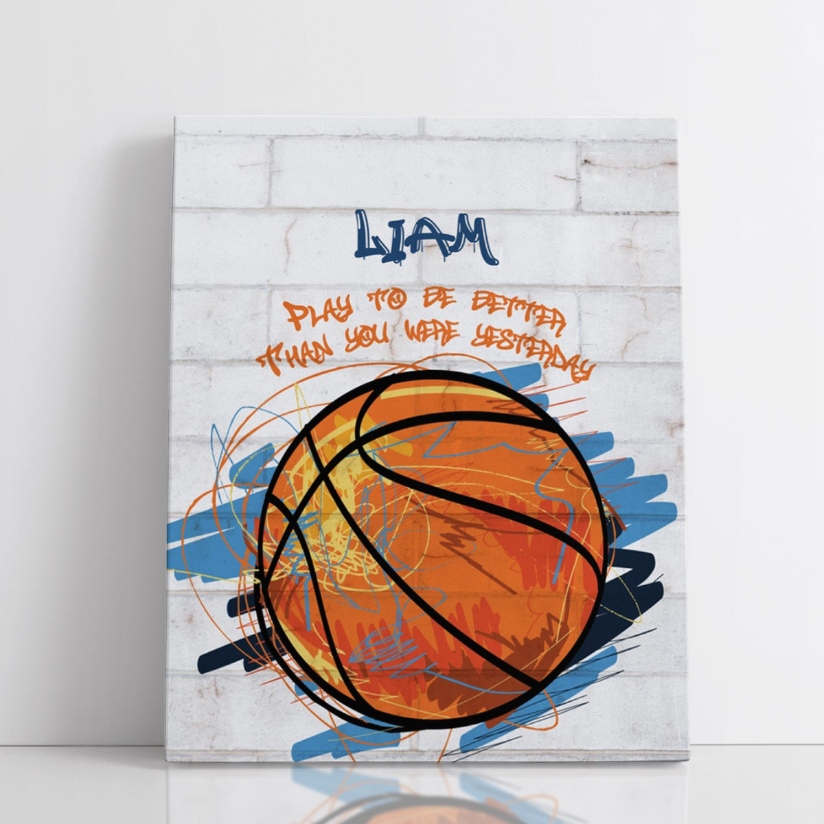 Personalized Play To Be Better Basketball Wall Art