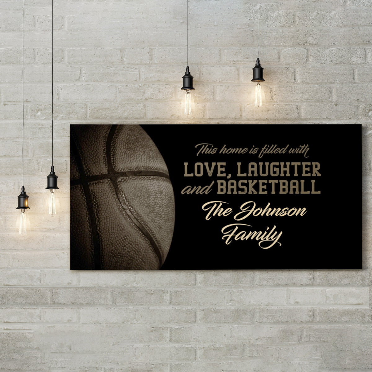 Personalized Love Laughter and Basketball Wall Art