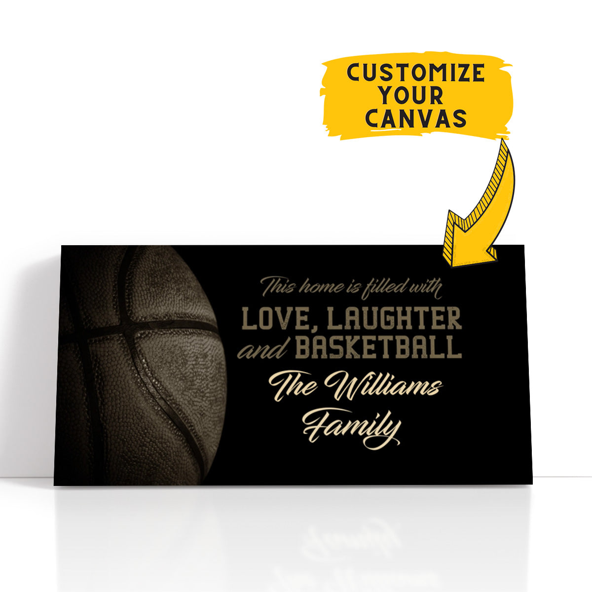 Personalized Love Laughter and Basketball Wall Art