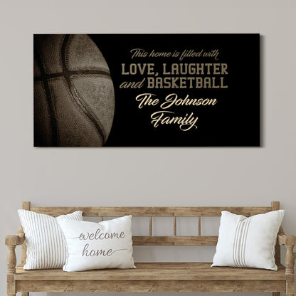 Personalized Love Laughter and Basketball Wall Art