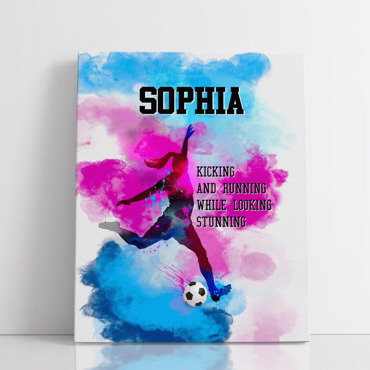 Personalized kicking And Running While Looking Stunning Soccer Wall Art