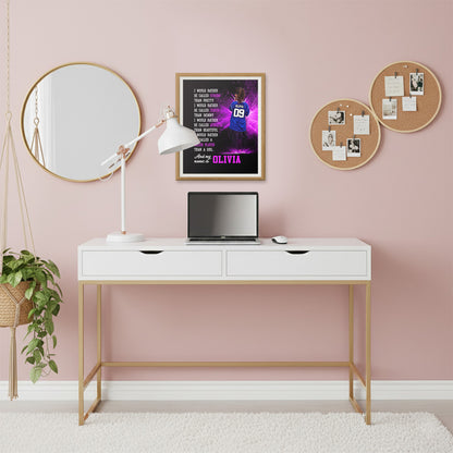 Personalized Strong Toned Athletic Soccer Player Wall Art